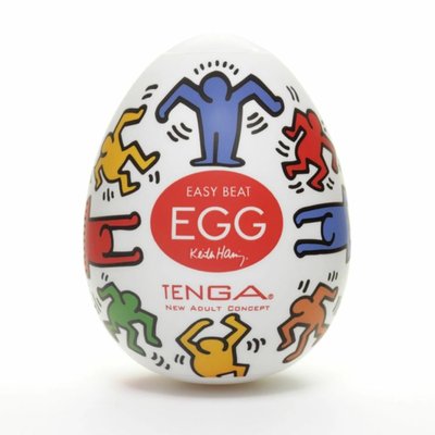 Мастурбатор-яйцо Tenga Keith Haring Dance Egg, 7 см (белый) 19724 фото