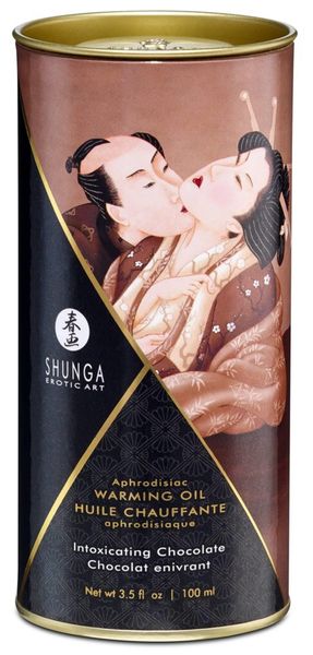 Rozgrzewający olejek do masażu Shunga Aphrodisiac Warming Oil czekolada,100 ml 15132 zdjęcie
